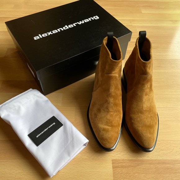 Alexander Wang Shoes - Alexander Wang Kori Stretch Booties Suede Size 38 Color Ochre
